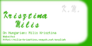 krisztina milis business card